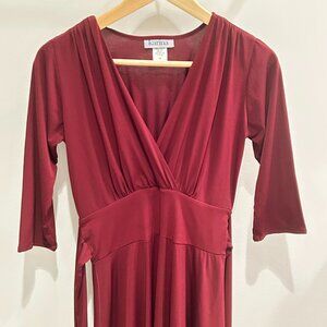 Karina Burgundy Midi Dress